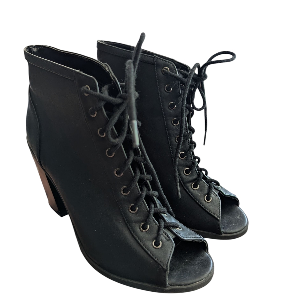 Streetwear Society Black Lace-Up Boots